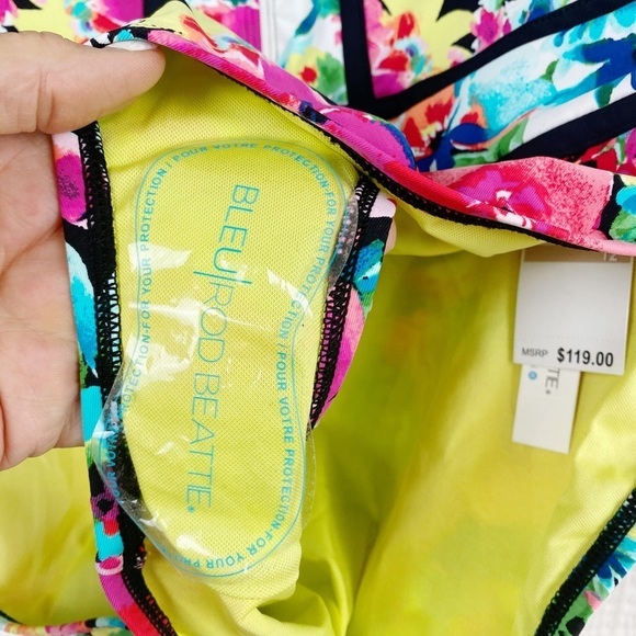 NWT BLEU ROD BEATTIE TWO OF A‎ KIND MULTICOLOR FLORAL ONE PIECE​​​​​ - Picture 6 of 10